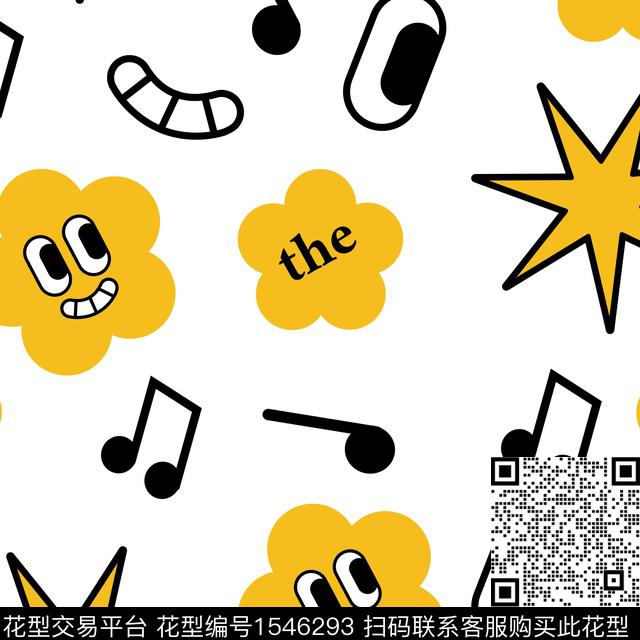 眼睛笑脸童装传统印花华亿平台下载（图片编号: 1546293） - 瓦栏（Walan）