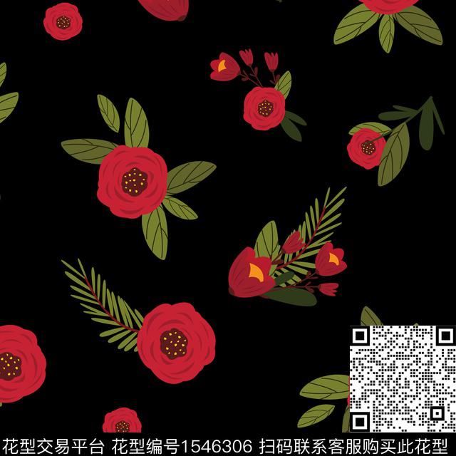 女装玫瑰花花卉传统印花华亿平台下载（图片编号: 1546306） - 瓦栏（Walan）