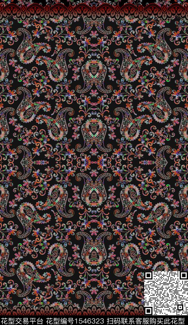 民族风定位花纹数码印花华亿平台下载（图片编号: 1546323） - 瓦栏（Walan）