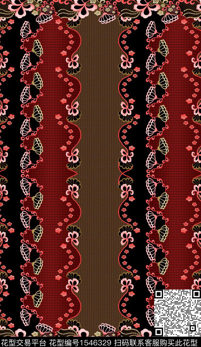 民族风定位花纹数码印花华亿平台下载（图片编号: 1546329） - 瓦栏（Walan）