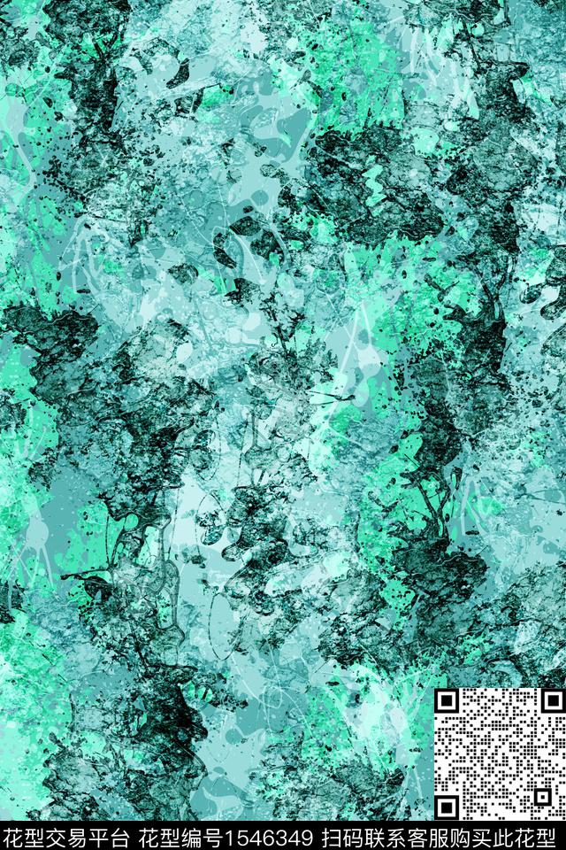 抽象肌理男装数码印花华亿平台下载（图片编号: 1546349） - 瓦栏（Walan）