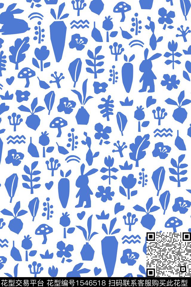 风格化花卉花卉动物传统印花华亿平台下载（图片编号: 1546518） - 瓦栏（Walan）