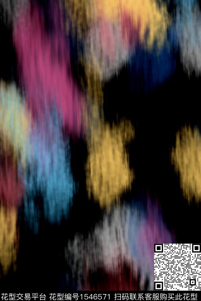 抽象肌理黑底数码印花华亿平台下载（图片编号: 1546571） - 瓦栏（Walan）