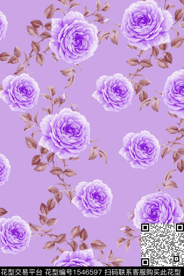 大牌风定位花花卉数码印花华亿平台下载（图片编号: 1546597） - 瓦栏（Walan）