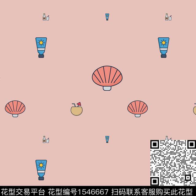 贝壳膏药趣味数码印花华亿平台下载（图片编号: 1546667） - 瓦栏（Walan）