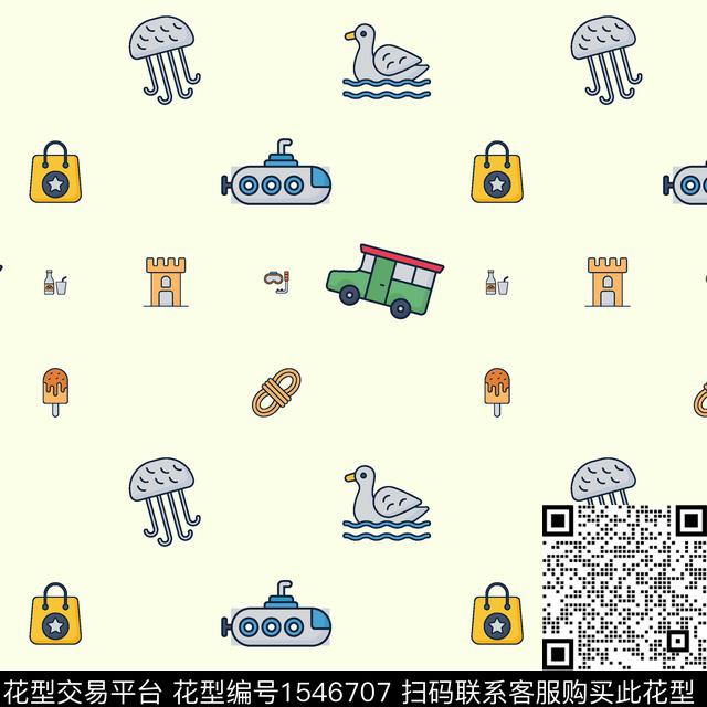 小清新卡通童装数码印花华亿平台下载（图片编号: 1546707） - 瓦栏（Walan）