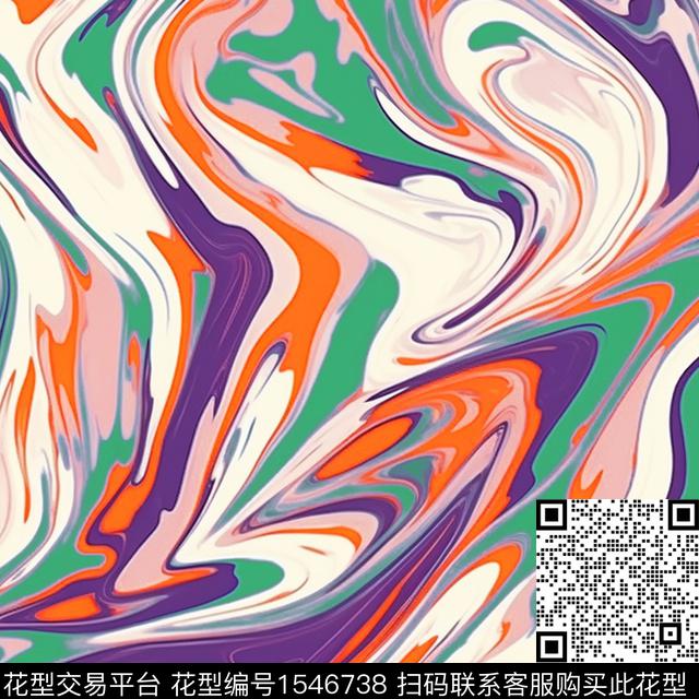 抽象颜料数码印花华亿平台下载（图片编号: 1546738） - 瓦栏（Walan）