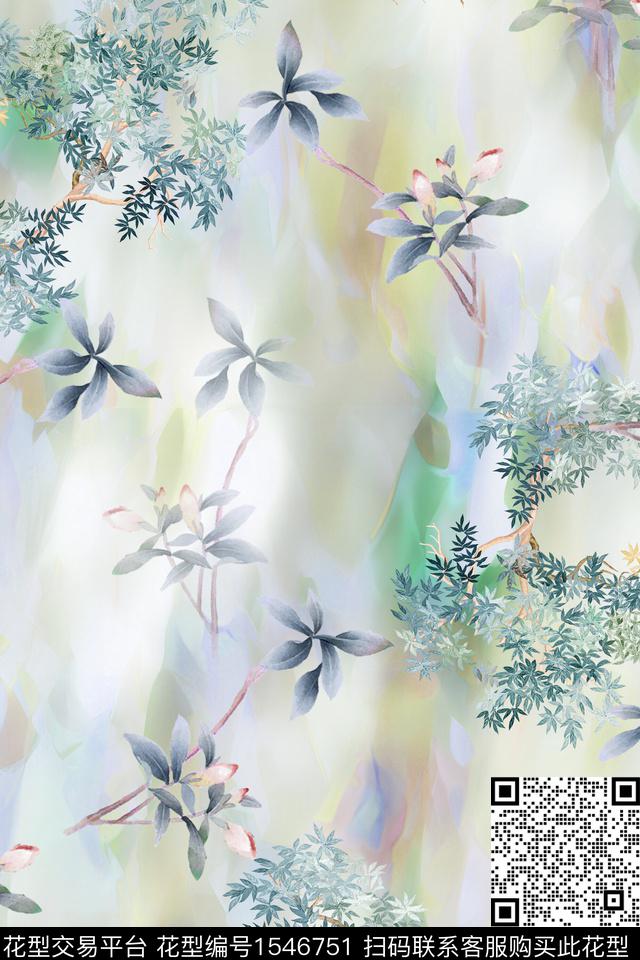 肌理底纹水彩数码印花华亿平台下载（图片编号: 1546751） - 瓦栏（Walan）