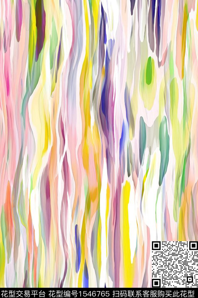 水彩条纹抽象数码印花华亿平台下载（图片编号: 1546765） - 瓦栏（Walan）