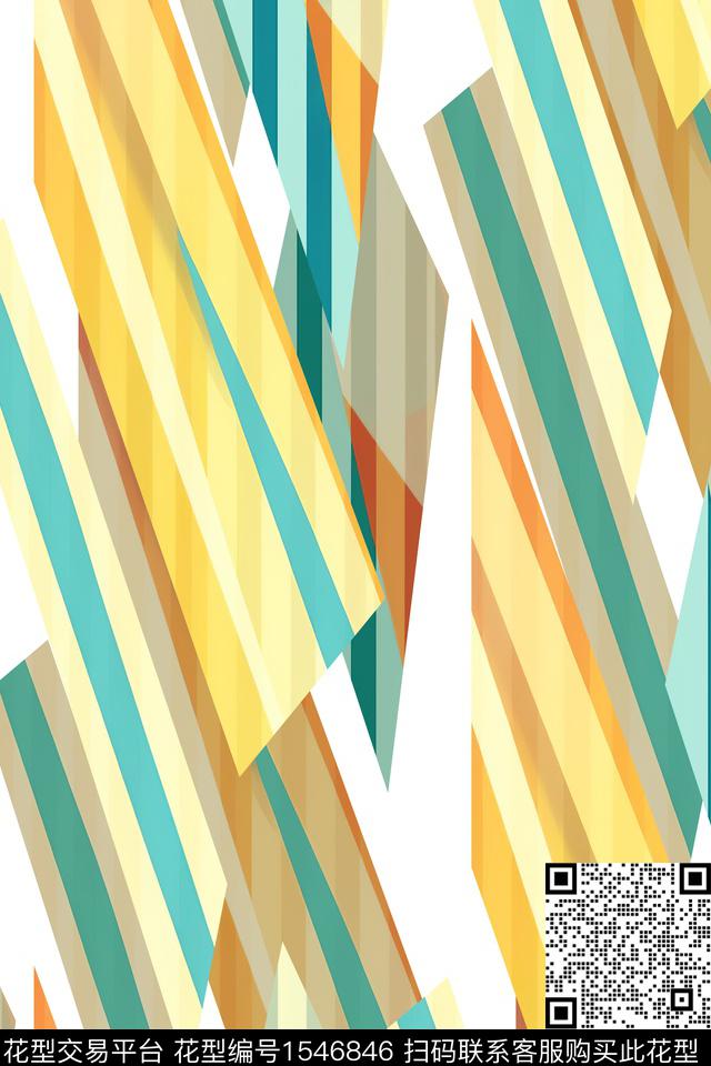 条纹叠加几何数码印花华亿平台下载（图片编号: 1546846） - 瓦栏（Walan）