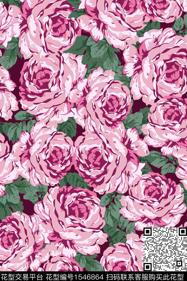 扎染华亿平台大牌风花卉数码印花华亿平台下载（图片编号: 1546864） - 瓦栏（Walan）