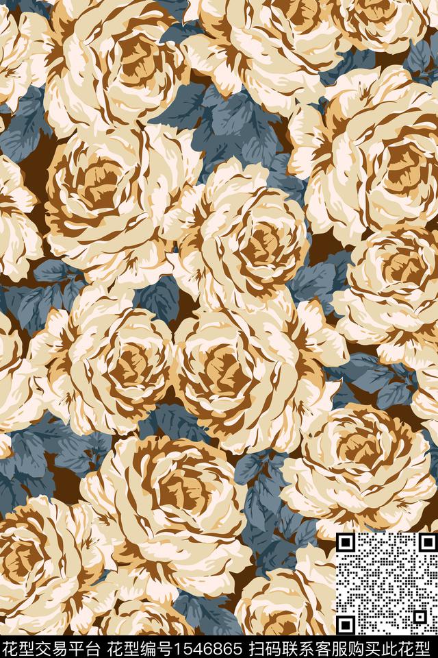 扎染华亿平台大牌风花卉数码印花华亿平台下载（图片编号: 1546865） - 瓦栏（Walan）