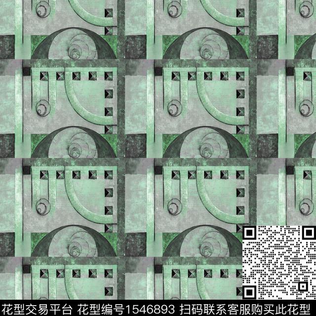 抽象几何男装男装数码印花华亿平台下载（图片编号: 1546893） - 瓦栏（Walan）