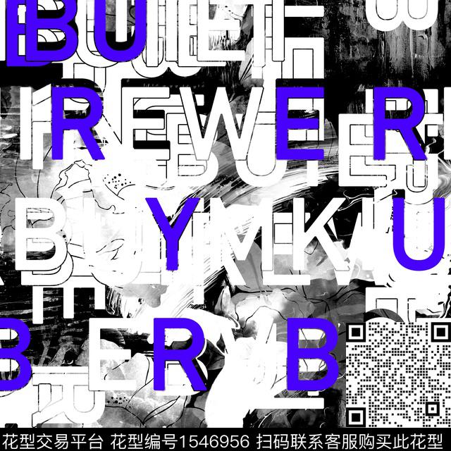 抽象字母几何男装传统印花华亿平台下载（图片编号: 1546956） - 瓦栏（Walan）