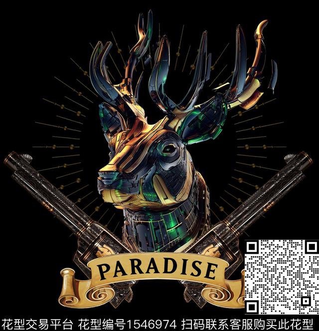 欧美鹿枪数码印花华亿平台下载（图片编号: 1546974） - 瓦栏（Walan）