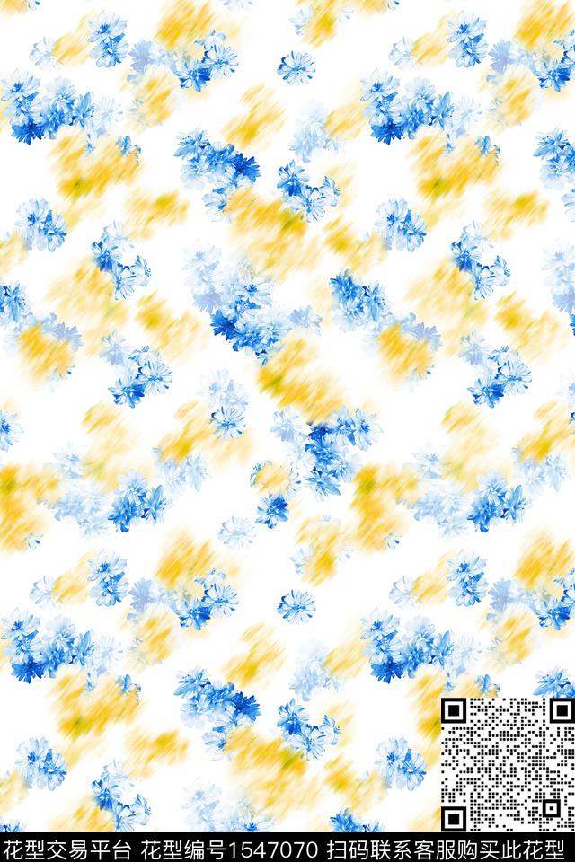 水彩小碎花年轻女性数码印花华亿平台下载（图片编号: 1547070） - 瓦栏（Walan）