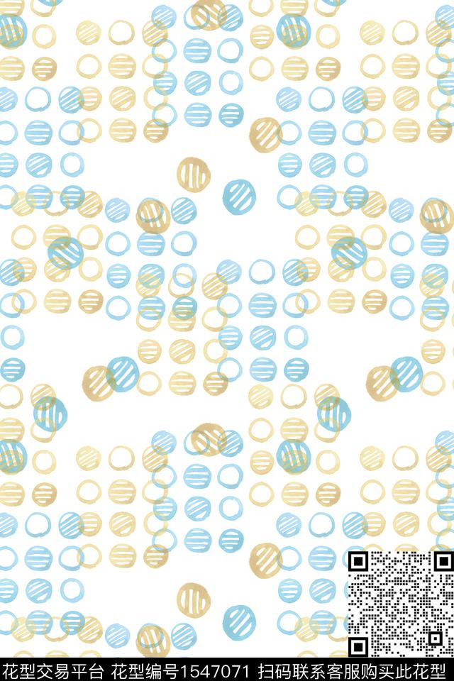 水彩几何圆数码印花华亿平台下载（图片编号: 1547071） - 瓦栏（Walan）