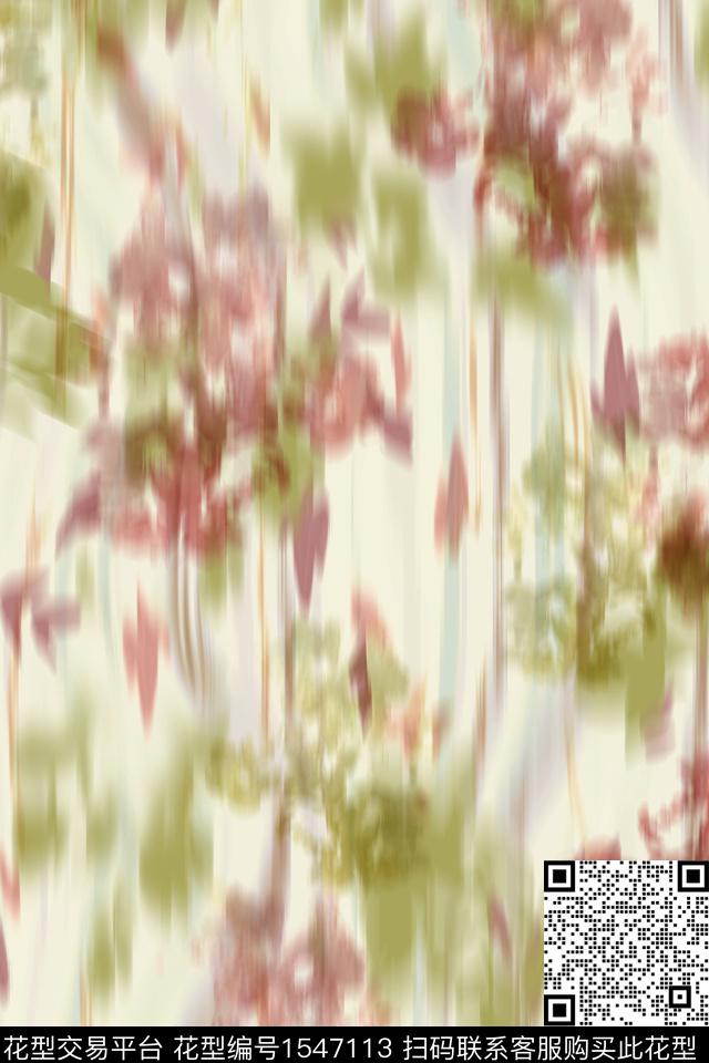 抽象抽象花卉模糊数码印花华亿平台下载（图片编号: 1547113） - 瓦栏（Walan）