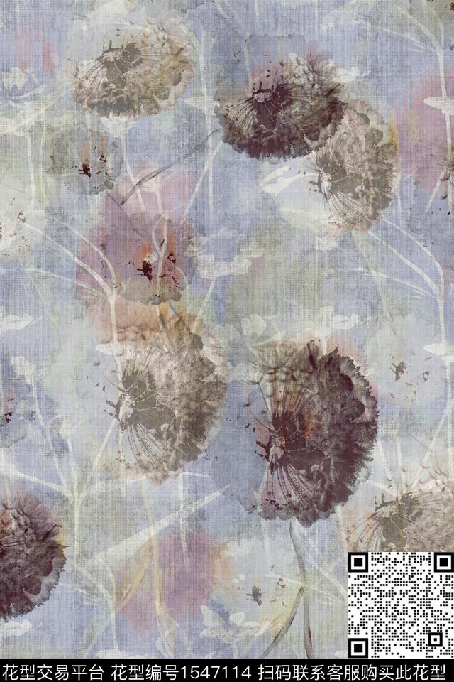 肌理花卉底纹数码印花华亿平台下载（图片编号: 1547114） - 瓦栏（Walan）