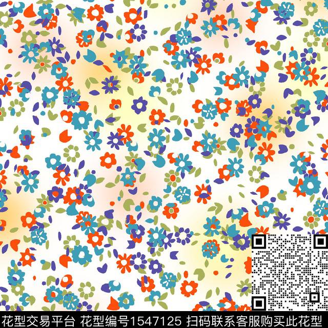 花卉小碎花底纹数码印花华亿平台下载（图片编号: 1547125） - 瓦栏（Walan）