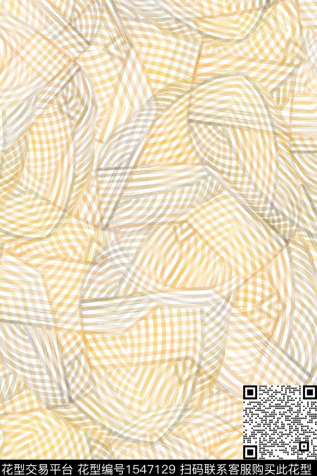 条纹网格抽象数码印花华亿平台下载（图片编号: 1547129） - 瓦栏（Walan）