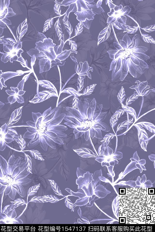 扎染华亿平台水墨风抽象数码印花华亿平台下载（图片编号: 1547137） - 瓦栏（Walan）