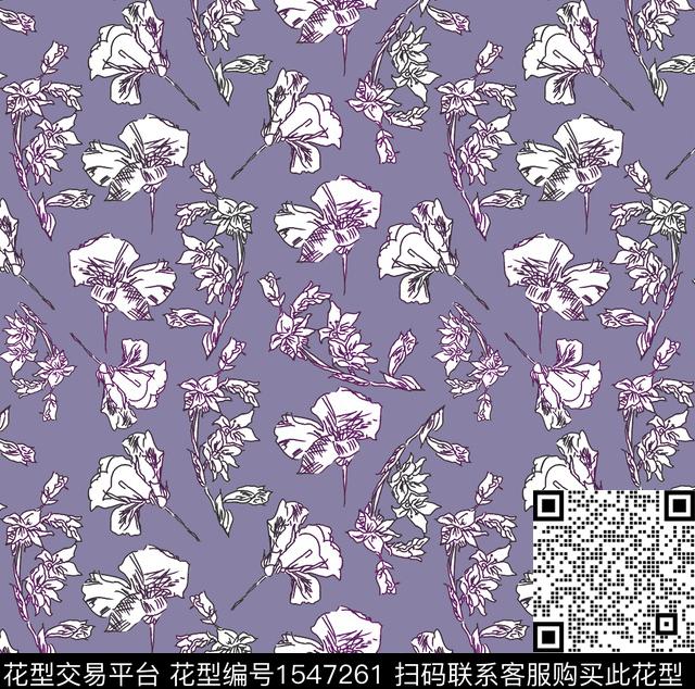 小碎花花卉数码印花华亿平台下载（图片编号: 1547261） - 瓦栏（Walan）