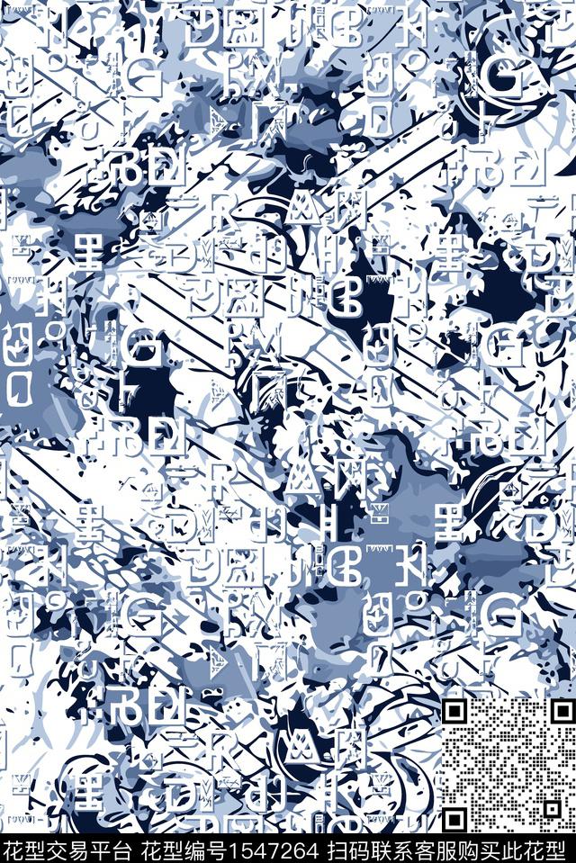 字母.抽象碎片数码印花华亿平台下载（图片编号: 1547264） - 瓦栏（Walan）