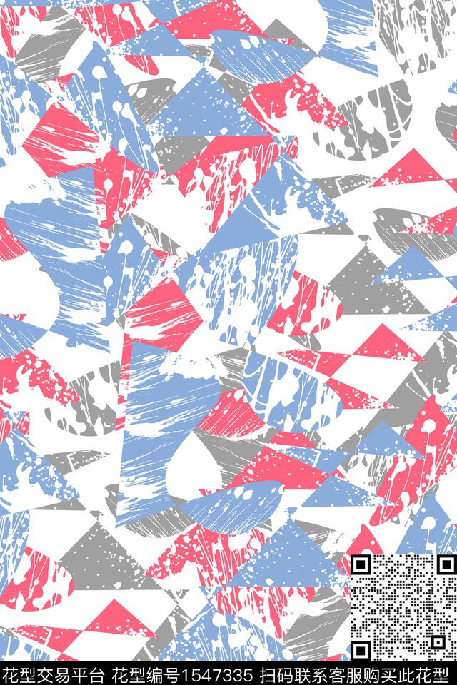 几何抽象休闲传统印花华亿平台下载（图片编号: 1547335） - 瓦栏（Walan）