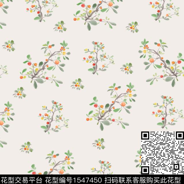 手绘果子水彩传统印花华亿平台下载（图片编号: 1547450） - 瓦栏（Walan）