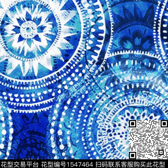 扎染华亿平台民族风花纹数码印花华亿平台下载（图片编号: 1547464） - 瓦栏（Walan）