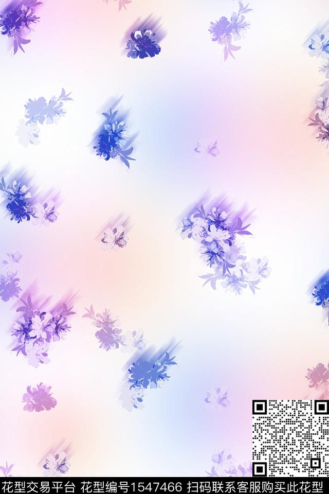 炫彩小清新花卉数码印花华亿平台下载（图片编号: 1547466） - 瓦栏（Walan）