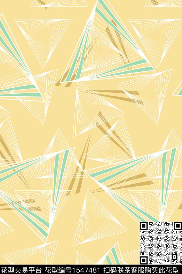 线条条纹几何数码印花华亿平台下载（图片编号: 1547481） - 瓦栏（Walan）