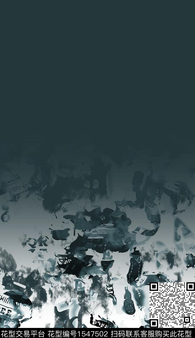 抽象定位花字母数码印花华亿平台下载（图片编号: 1547502） - 瓦栏（Walan）