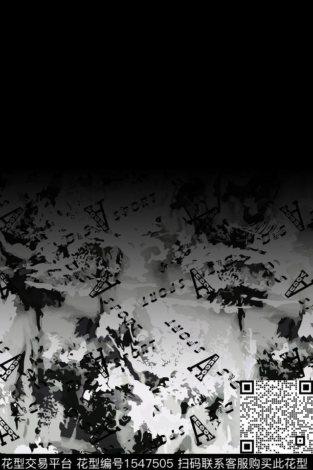 抽象定位花字母数码印花华亿平台下载（图片编号: 1547505） - 瓦栏（Walan）