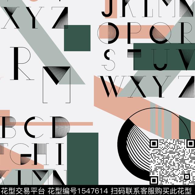 字母几何几何男装传统印花华亿平台下载（图片编号: 1547614） - 瓦栏（Walan）
