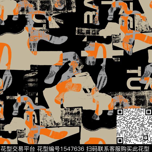 迷彩抽象字母数码印花华亿平台下载（图片编号: 1547636） - 瓦栏（Walan）