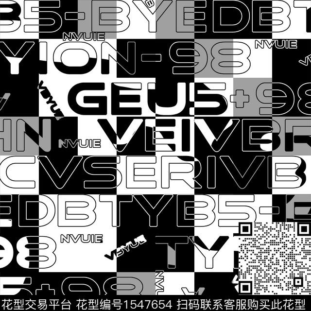 抽象字母几何男装传统印花华亿平台下载（图片编号: 1547654） - 瓦栏（Walan）