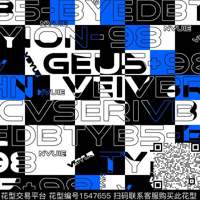 抽象字母几何男装传统印花华亿平台下载（图片编号: 1547655） - 瓦栏（Walan）