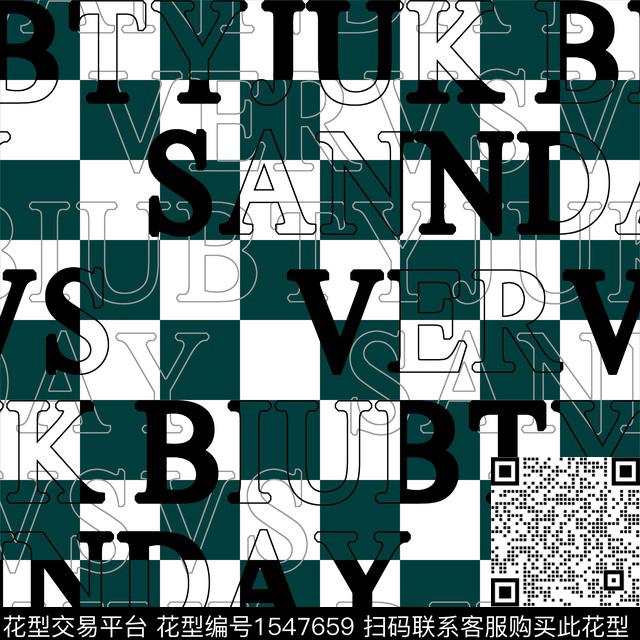 抽象字母几何男装传统印花华亿平台下载（图片编号: 1547659） - 瓦栏（Walan）