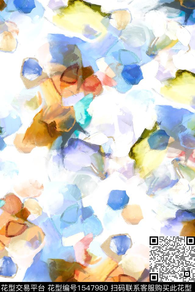 抽象肌理水粉数码印花华亿平台下载（图片编号: 1547980） - 瓦栏（Walan）