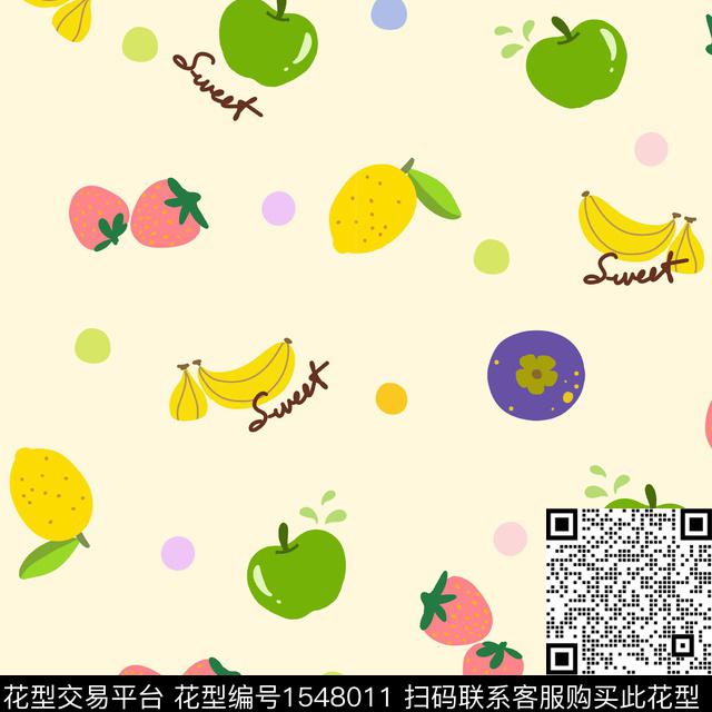 趣味水果几何传统印花华亿平台下载（图片编号: 1548011） - 瓦栏（Walan）