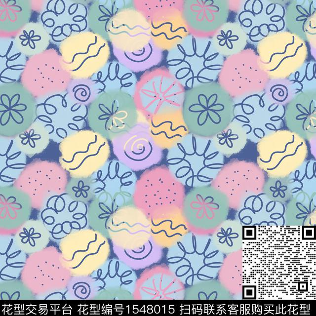 抽象线条几何数码印花华亿平台下载（图片编号: 1548015） - 瓦栏（Walan）