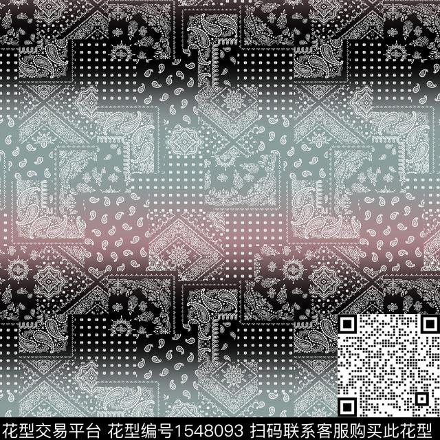 渐变民族风男装数码印花华亿平台下载（图片编号: 1548093） - 瓦栏（Walan）