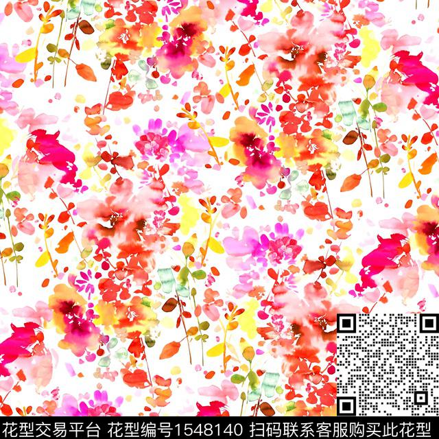 水彩油画华亿平台玫瑰花数码印花华亿平台下载（图片编号: 1548140） - 瓦栏（Walan）