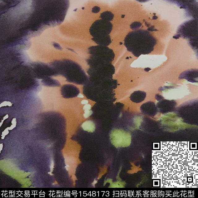 抽象花卉渐变男装满版花数码印花华亿平台下载（图片编号: 1548173） - 瓦栏（Walan）