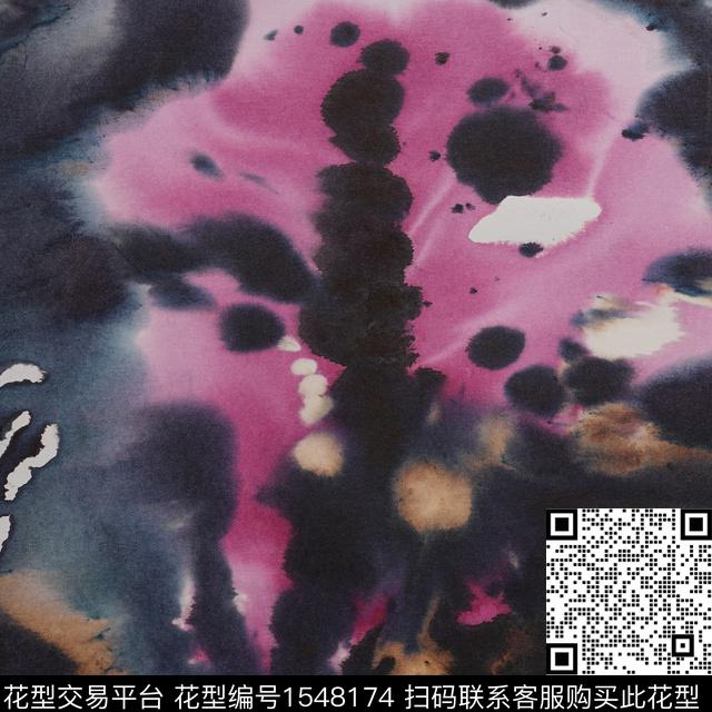 扎染华亿平台抽象花卉渐变数码印花华亿平台下载（图片编号: 1548174） - 瓦栏（Walan）