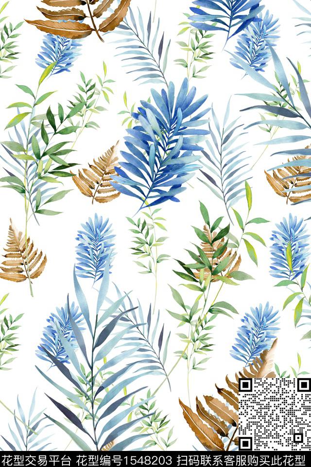 满版女装水彩数码印花华亿平台下载（图片编号: 1548203） - 瓦栏（Walan）