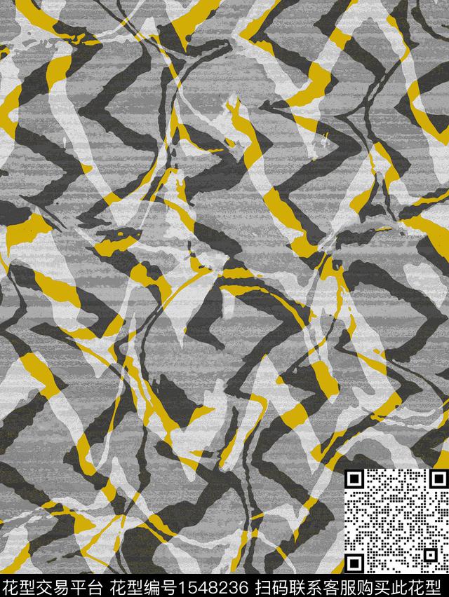 抽象肌理条纹数码印花华亿平台下载（图片编号: 1548236） - 瓦栏（Walan）