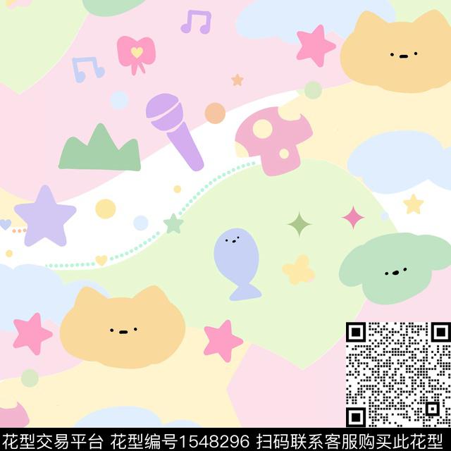 趣味童装卡通数码印花华亿平台下载（图片编号: 1548296） - 瓦栏（Walan）